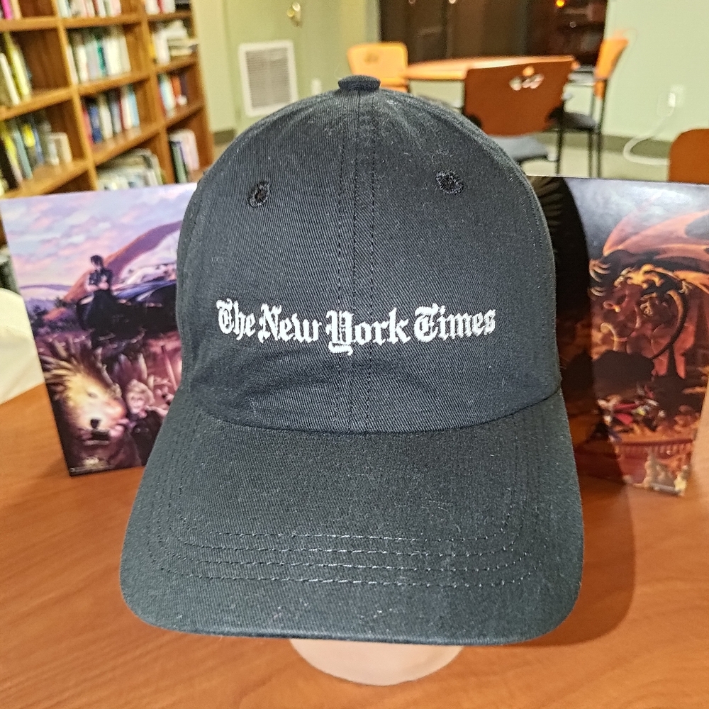 The New York Times Embroidered Logo Strapback Hat Cap OS